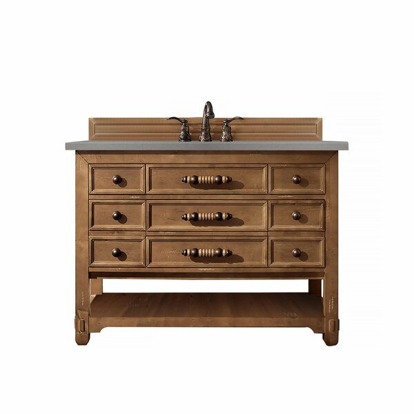 James Martin Vanities Malibu 48in Single Vanity, Honey Alder w/ 3 CM Grey Expo Quartz Top 500-V48-HON-3GEX